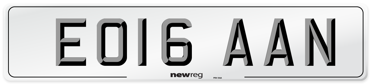 EO16 AAN Number Plate from New Reg